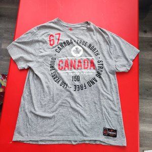 Canada 150 years proud T-shirt grey men's size L